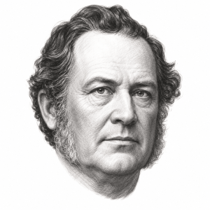 AI-generated pencil portrait of Orson Hyde
