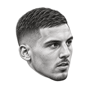 Pencil head portrait of Oscar Gloukh