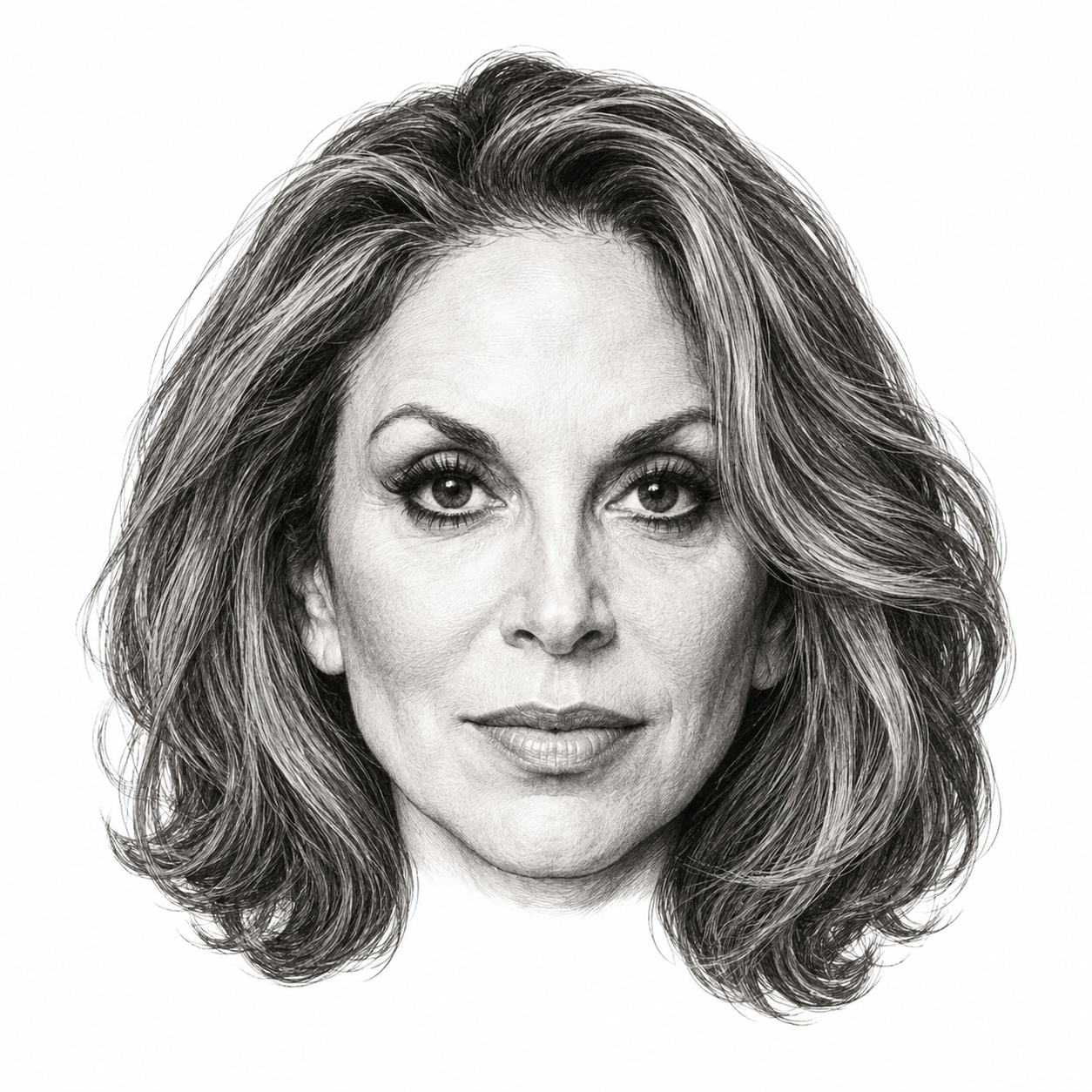 AI-generated head-only illustration of Pamela Geller