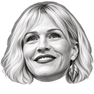 Head-only graphite portrait of Pencil head portrait of Jennie Garth