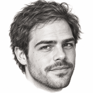 AI-generated pencil portrait of Peter Lanzani