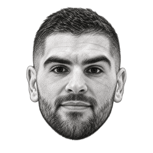 Pencil head portrait of Peter Paltchik