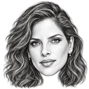 Head-only graphite portrait of Noa Tishby