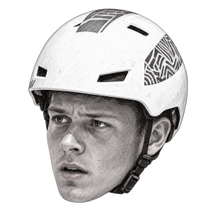 Head-only graphite portrait of Tom Reuveny