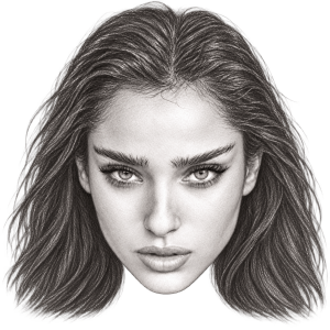 Head-only graphite portrait of Neta Alchimister