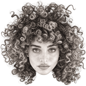 Head-only graphite portrait of Eden Fines