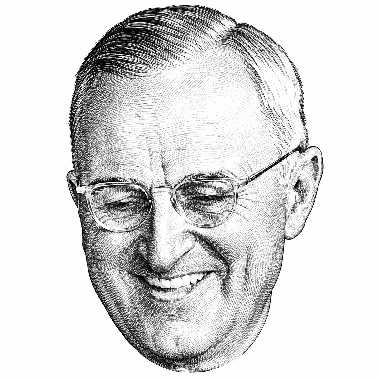 Black-and-white illustration of Harry S. Truman