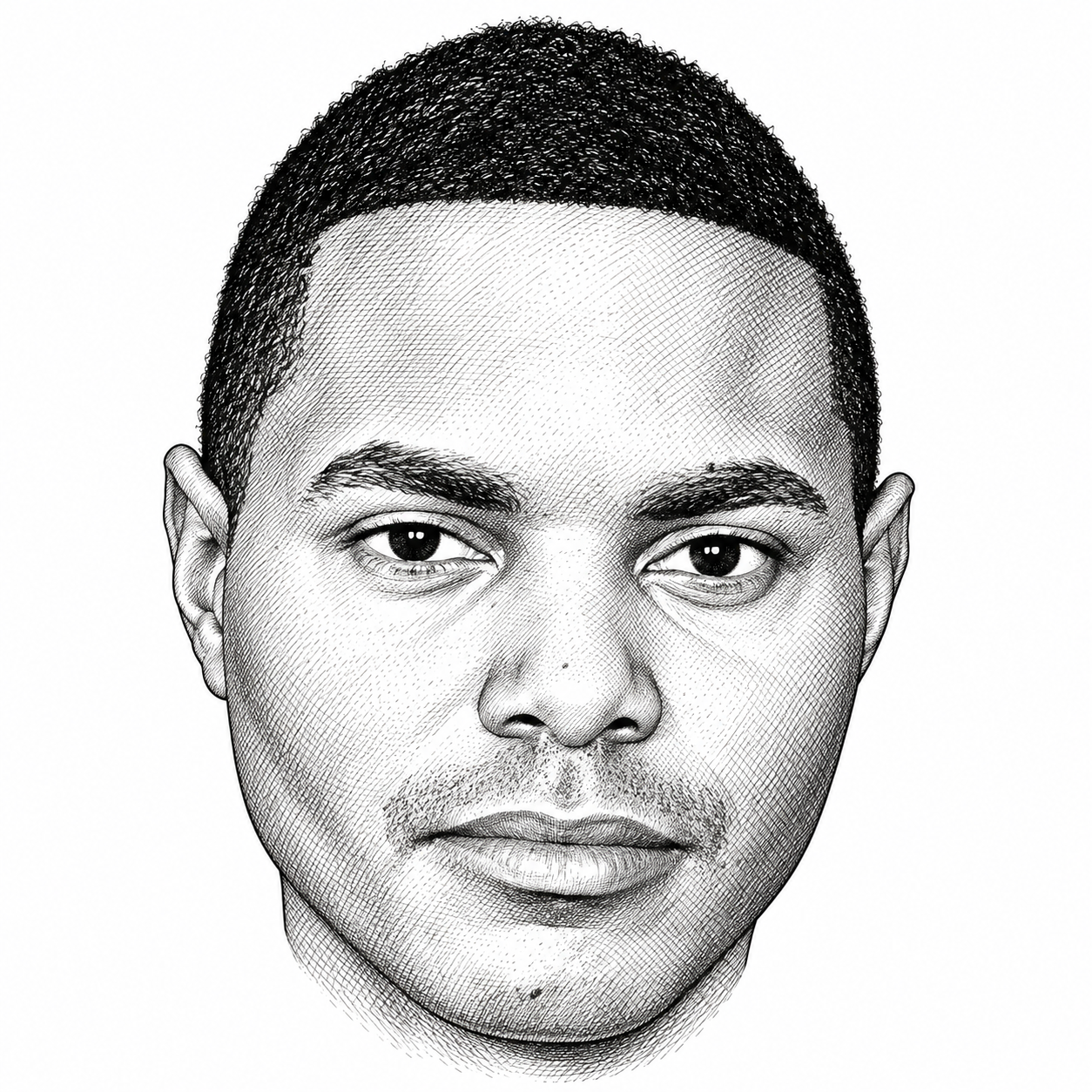 Black-and-white illustration of Ritchie Torres