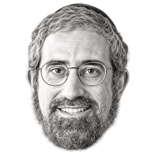 Head-only pencil portrait illustration of Rabbi Yaakov Glasman