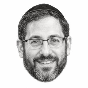 AI-generated head-only pencil portrait of Rabbi Yaakov Robinson