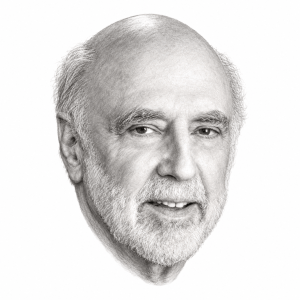 AI-generated pencil portrait of Roger Klein
