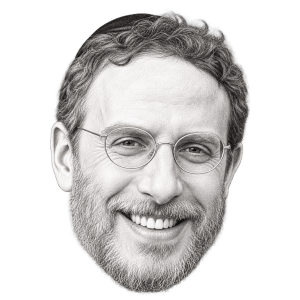 Head-only pencil portrait illustration of Rabbi Levi Wolff