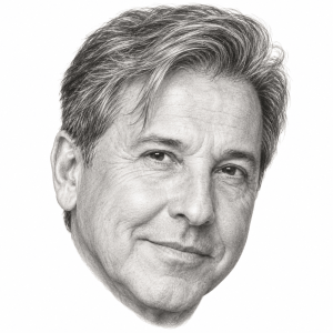 AI-generated pencil portrait of Ricardo Montaner