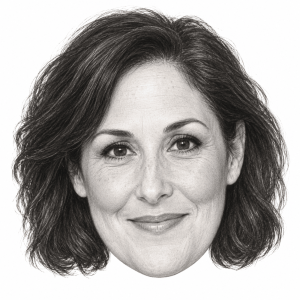Head-only graphite portrait of Ricki Lake