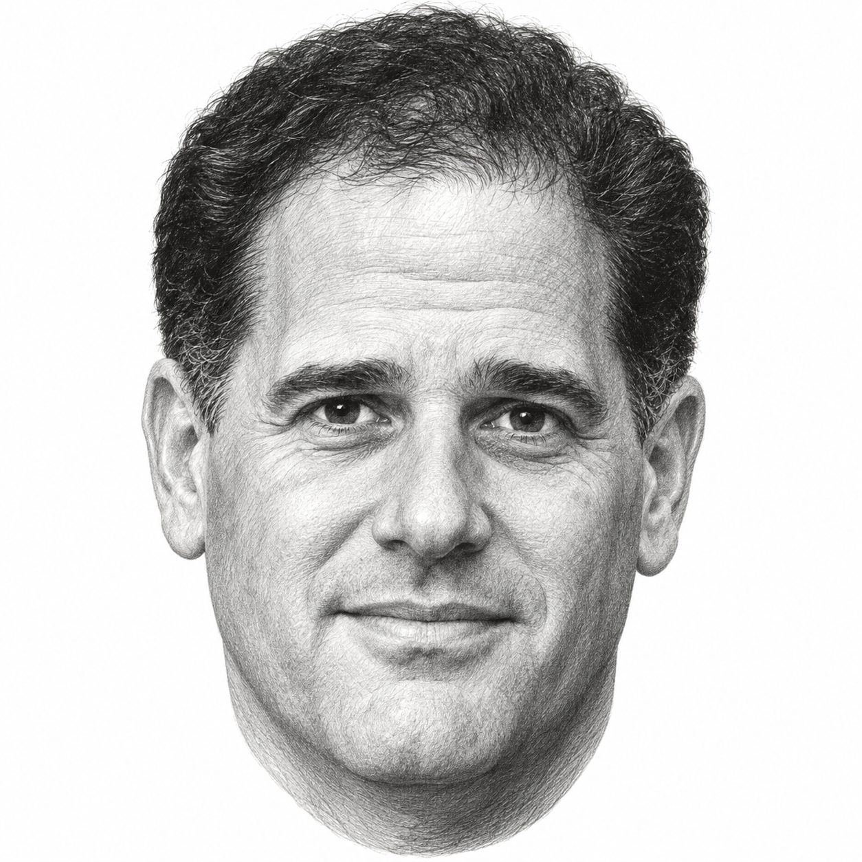 AI-assisted black-and-white illustration of Ron Dermer