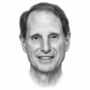 AI-generated pencil portrait of Ron Wyden
