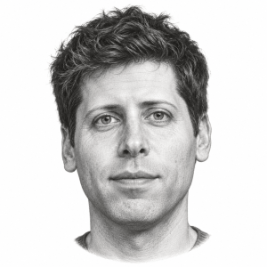 AI-generated pencil portrait of Sam Altman