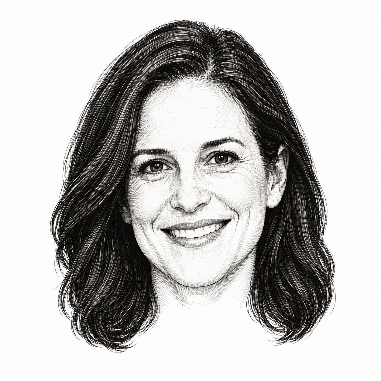AI-generated head-only illustration of Sarah Hurwitz