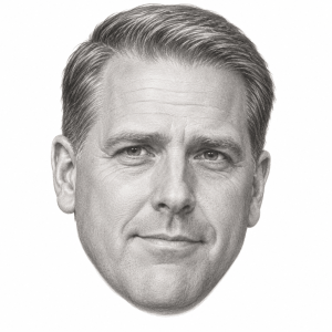 AI-assisted pencil head portrait of Scott Jennings