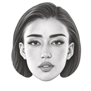 Head-only graphite portrait of Sella Sharlin