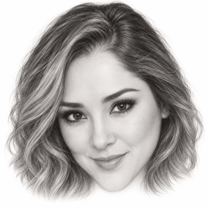 AI-generated pencil portrait of Sherlyn González