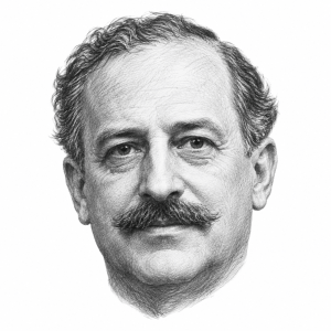 AI-generated pencil portrait of Simon Guggenheim