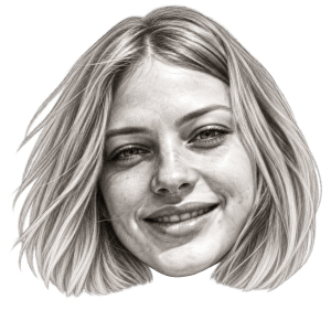 Head-only graphite portrait of Stav Strashko