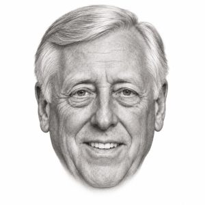 AI-assisted pencil head portrait of Steny Hoyer