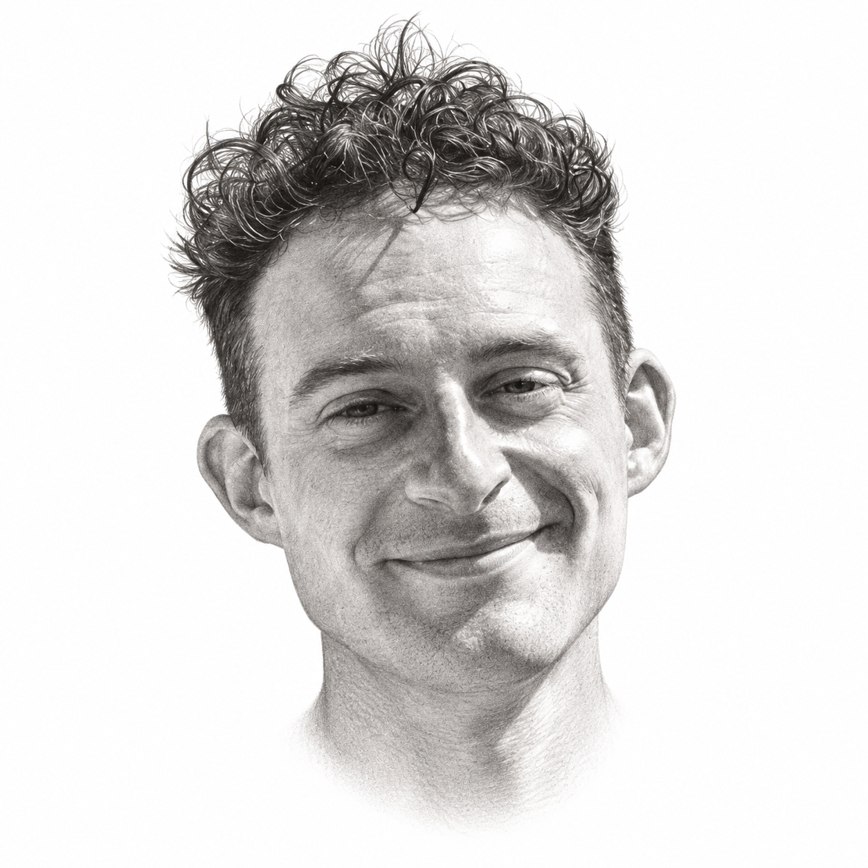 AI-assisted pencil portrait of Steven Phillips