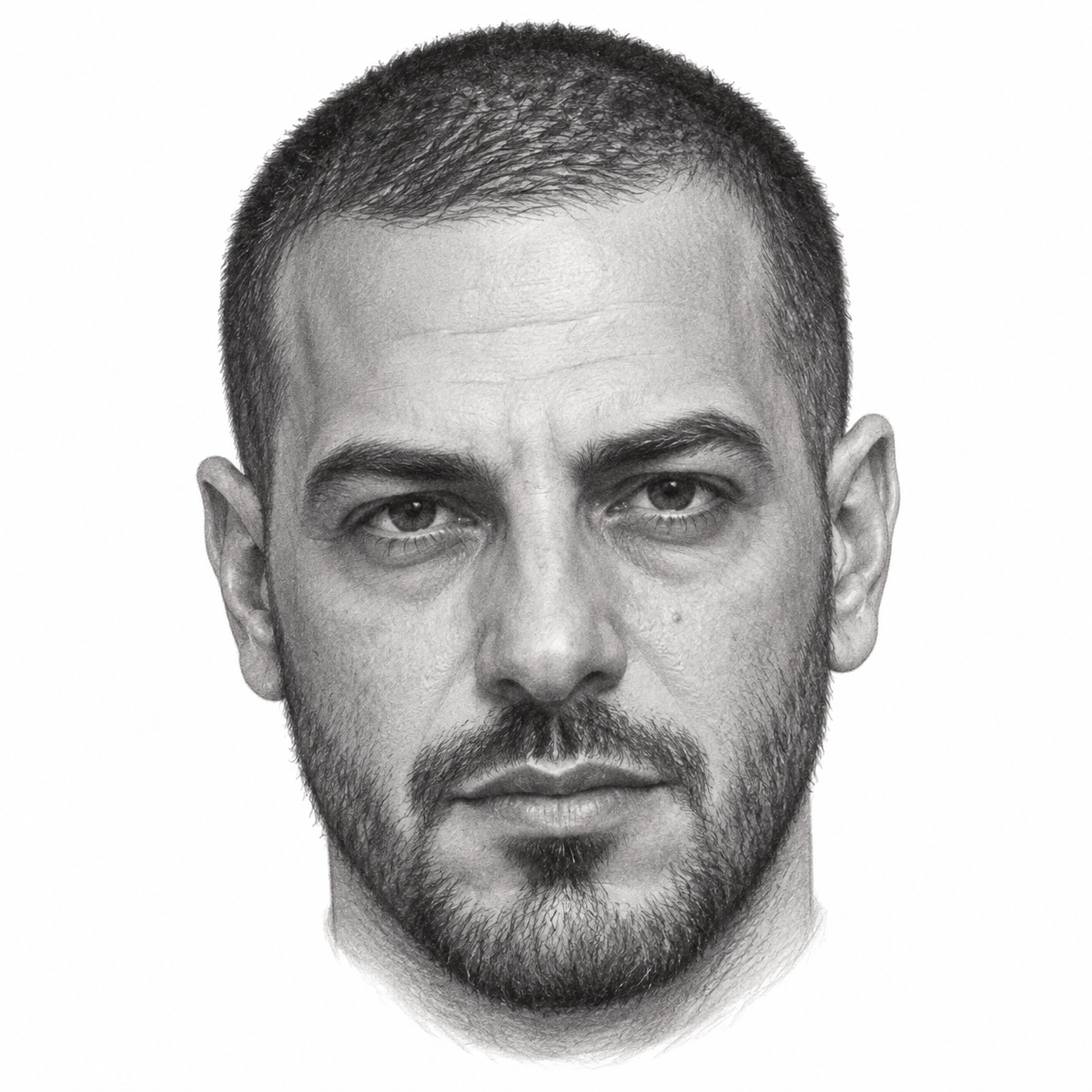 AI-generated pencil portrait of Subliminal