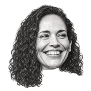 Pencil head portrait of Sue Bird