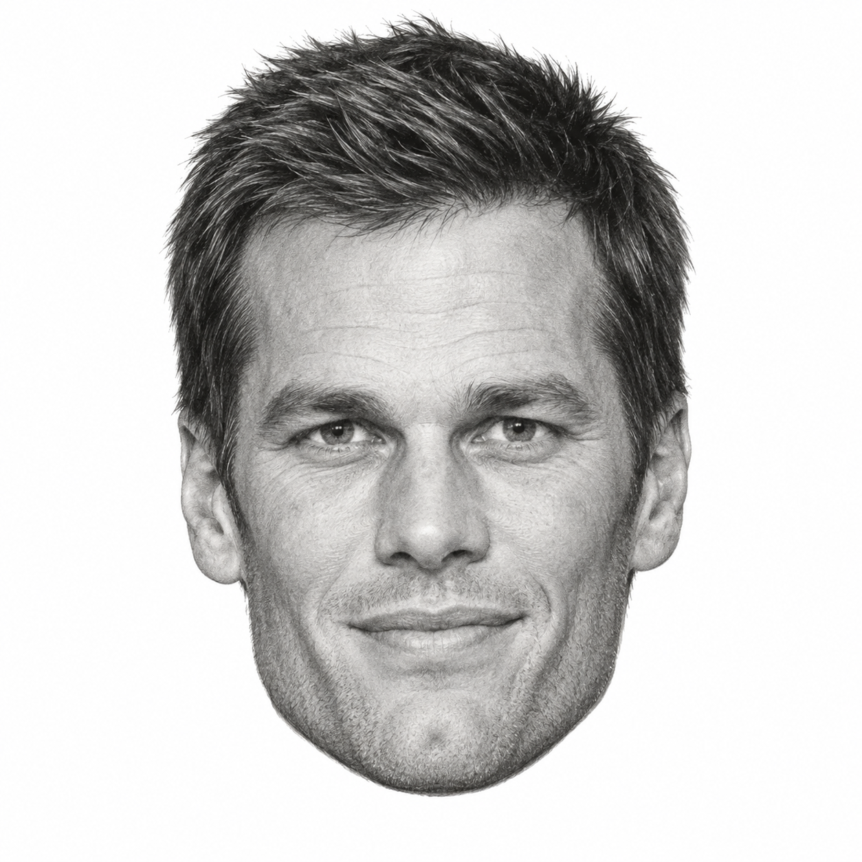 Graphite head portrait of Tom Brady