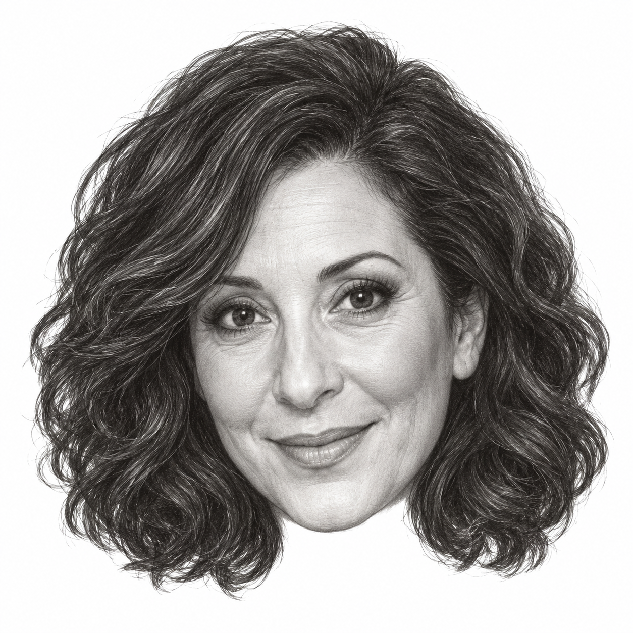 Graphite head portrait of Tracy-Ann Oberman