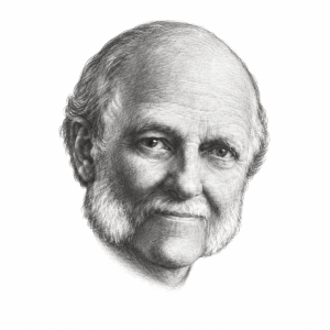AI-assisted head-only pencil portrait of William E. Blackstone