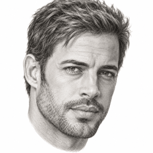 AI-generated pencil portrait of William Levy