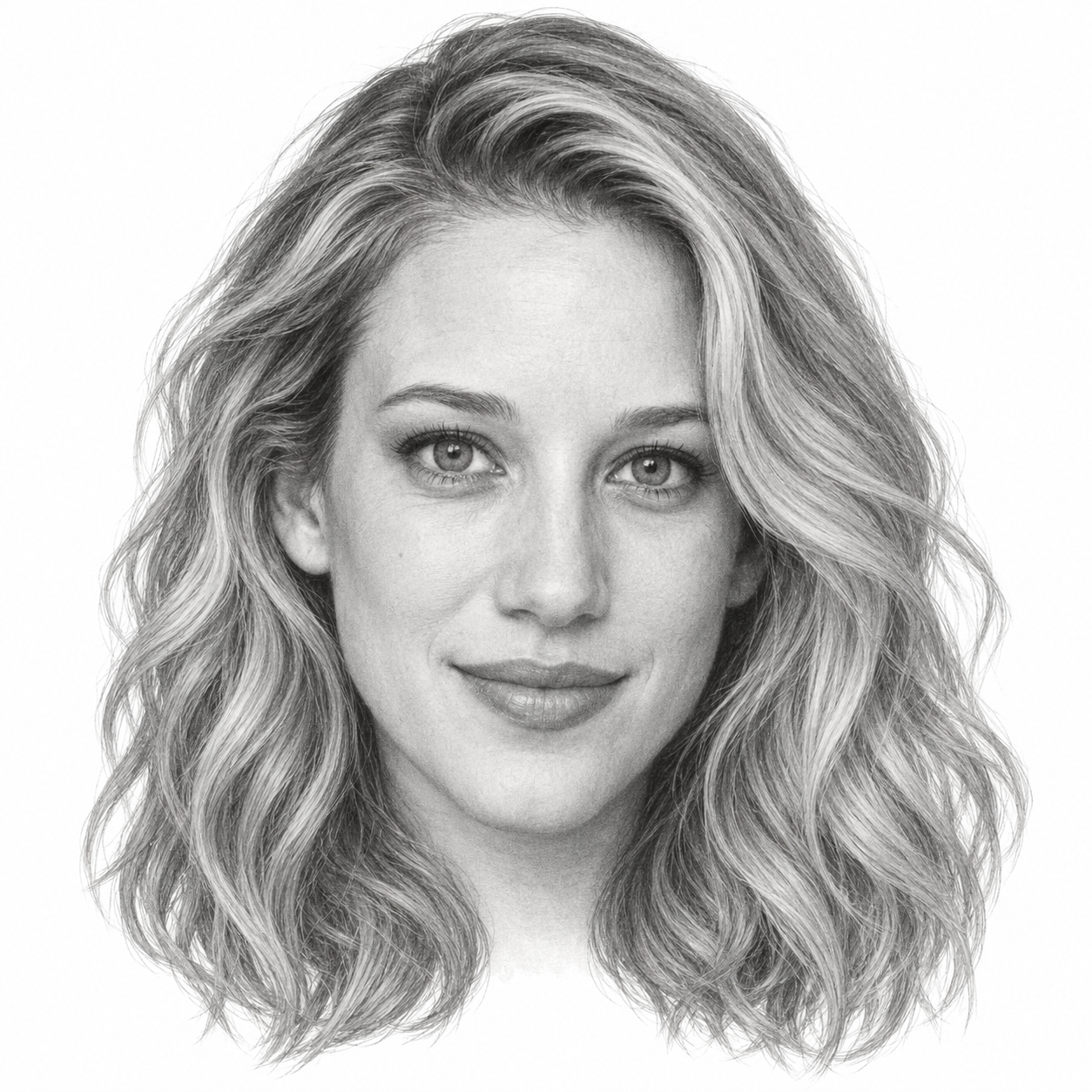 Graphite head portrait of Yael Grobglas