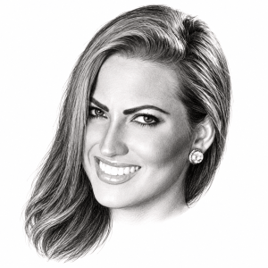 Head-only graphite portrait of Yael Markovich