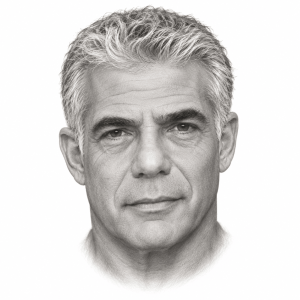 AI-generated pencil portrait of Yair Lapid