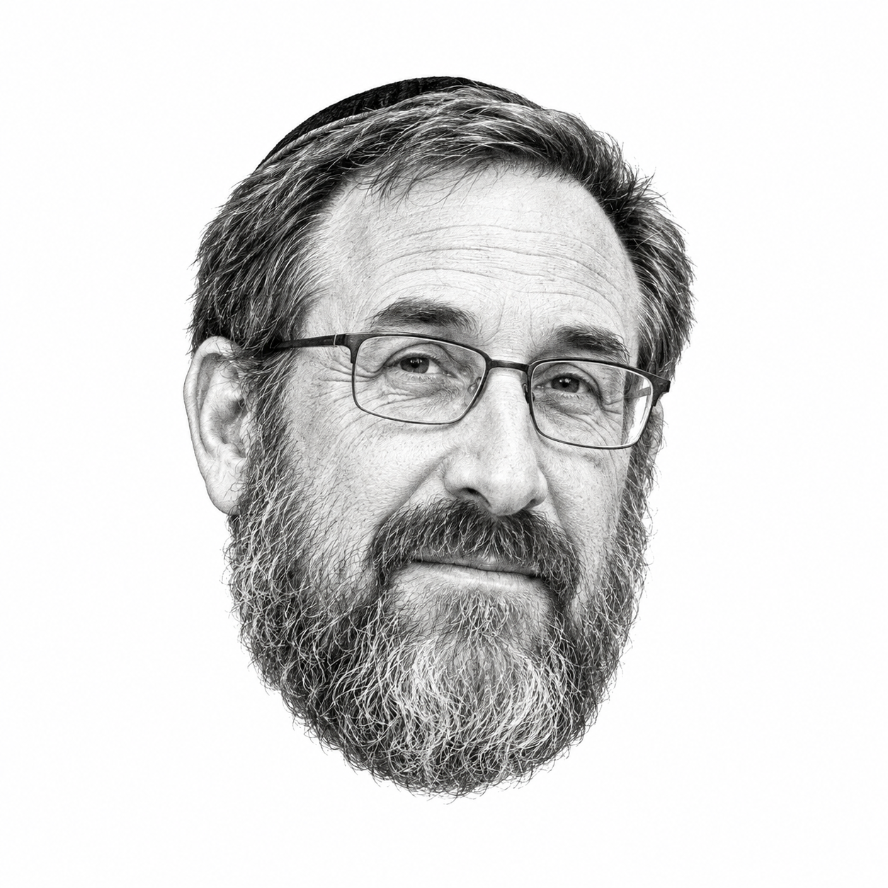 AI-generated head-only illustration of Yehudah Glick