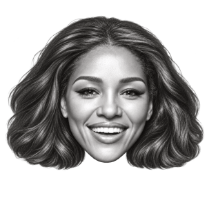 Head-only graphite portrait of Yityish Titi Aynaw