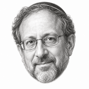 AI-assisted pencil portrait of Yossi Klein Halevi
