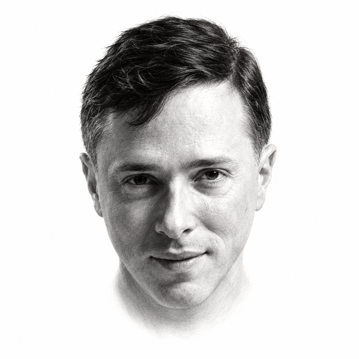 AI-assisted pencil portrait of Yuval David