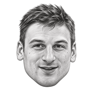 Pencil head portrait of Zach Hyman